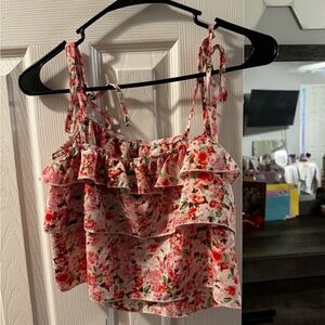 Floral Ruffle Pink Top